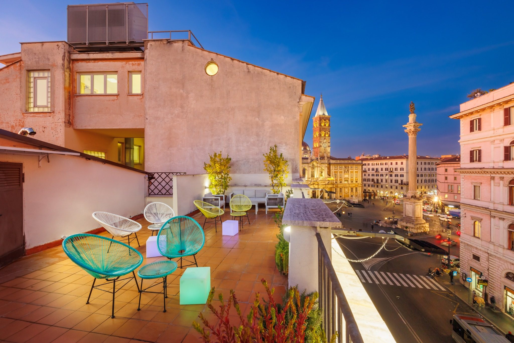 Hotel Amalfi terrace overlooking Santa Maria Maggiore